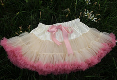 Girls Fluffy Chiffon Solid Colors Tutu Christmas Dance Skirt  2-10 Years