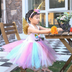Kid Baby Girls Unicorn Birthday Tutu Sequin Dress