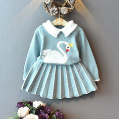 Girls Vestido Utumn Winter Warm Swan Garment Casual Dress