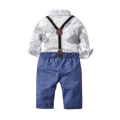 Baby Boy Formal Set Cotton Bow Gentleman Outfit 2 Pcs