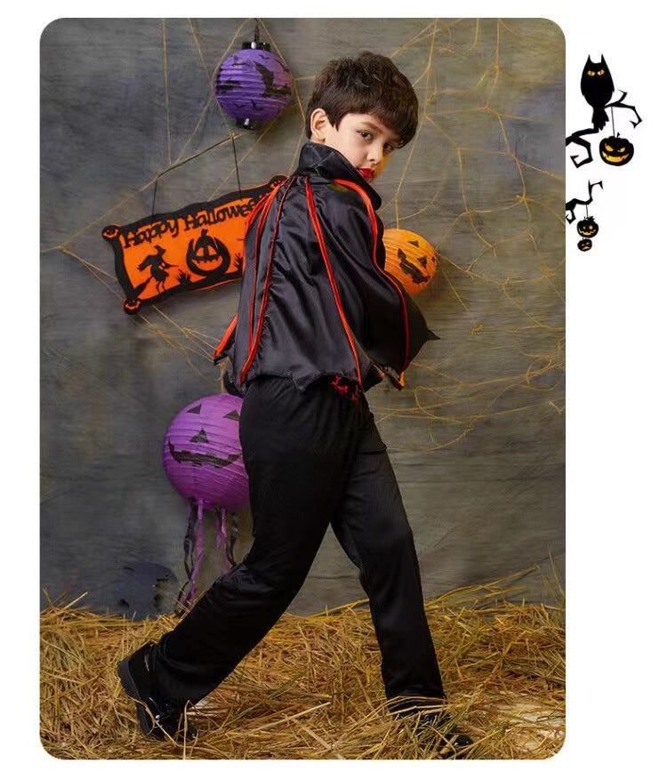 Halloween Kids Ghost Horror Demon Vampire Cape Stage Costume