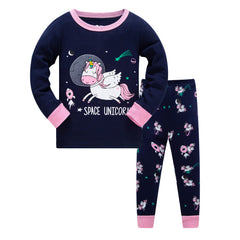 Kid Girl Pajamas Air-conditioned Long Sleeve Thread Cotton Suits