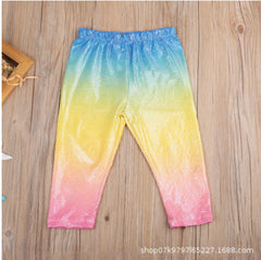 Kid Baby Girl Wish Colorful Sparkly Leggings Pants