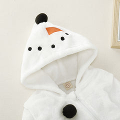 Baby Boy Girl Cashmere White Snowman One-piece Romper