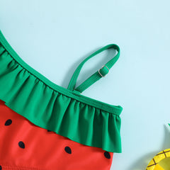 Kid Baby Girls Summer Suspender Swimsuit Watermelon Split Bikini