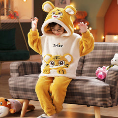 Kid Baby Boy Coral Velvet Winter Flannel Thickening Pajamas