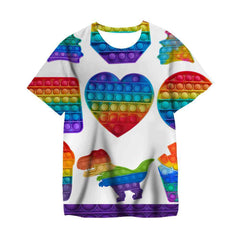 Kid Baby Boy Girl Funny Fidget T Shirt 3D Summer Short Sleeve T-shirt