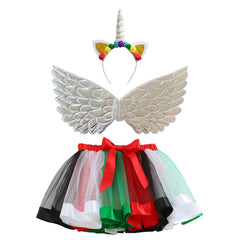 Kid Baby Girl Half Mesh Tutu Performance Party Lined Skirts