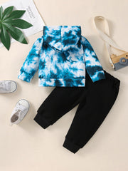 Baby Boys Suit Long Sleeved Letter Tie-dye JAutumn Winter 2 Pcs Sets