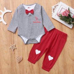 Baby Boy Valentine's Day 2 Pcs Tie Haka 2 Pcs Sets