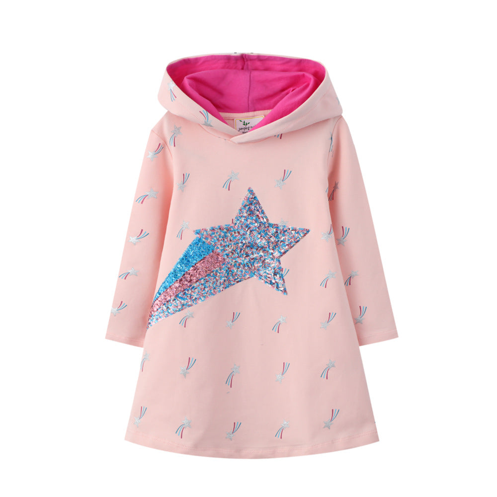 Kid Baby Girls Spring Sequins Long Sleeves Dresses