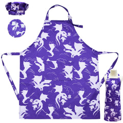 Kid Dinosaur Print Dirt-proof Cooking Chef Bake Drawing Apron