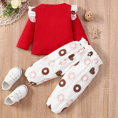 Baby Autumn Winter Donut Love White 2 Pcs Sets