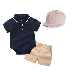 Baby Boys Suit Gentlemen Polo Crawling 3 Pcs Sets