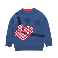 Kid Baby Boy Cartoon Round Neck Base Sweater