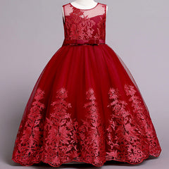 Kid Girl Formal Trendy Floral Princess Wedding Dress