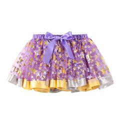 Kid Baby Girl Printed Star Mesh Tutu Lining Fluffy Skirts