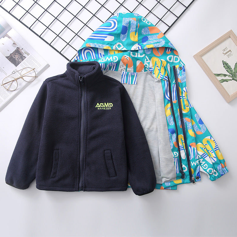 Kid Boys Stormwear Autumn Winter 3-in-1 Outdoor Jacket Coats