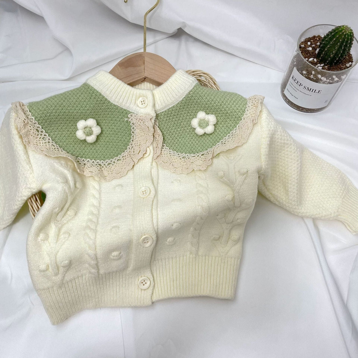 Kid Baby Girls Sweater Cardigan Round Neck Princess Tops