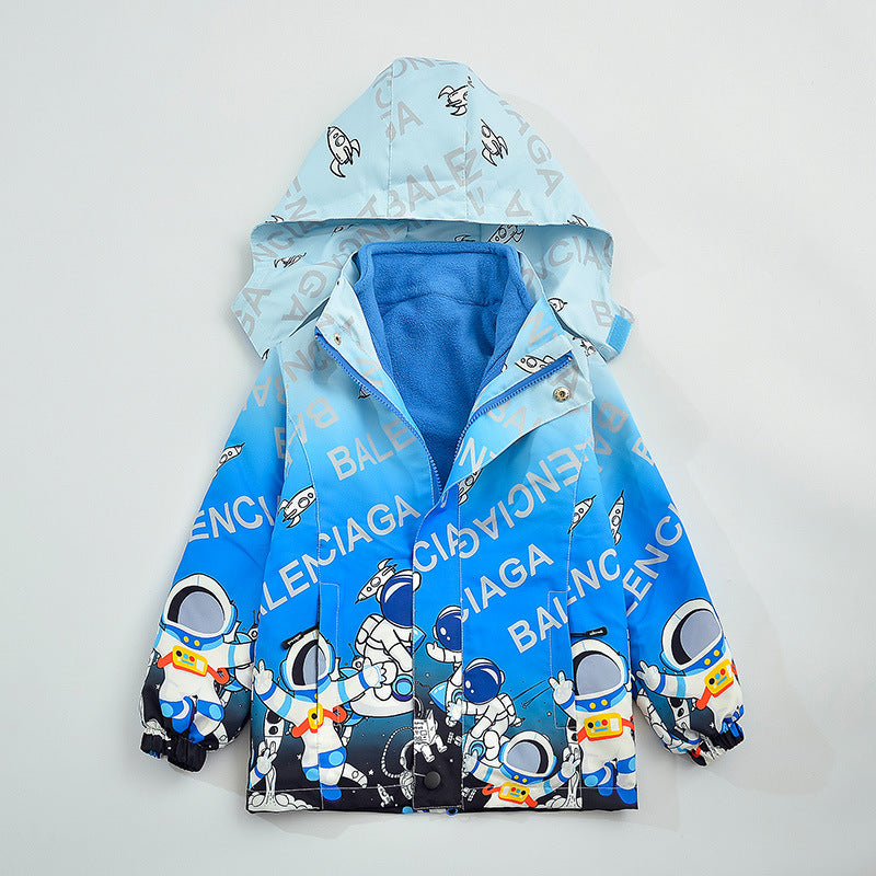 Kid Boy Charge Jacket  3 In 1 Extra  Autumn Winter Outdoor Trench Coat