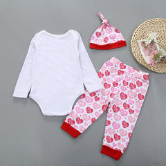 Baby Girl Long Sleeve Valentine's Day Spring 3 Pcs Set