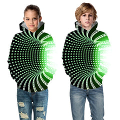 Kid Boy Girl Color Vortex Printing Hoodie