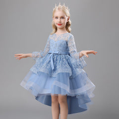 Kid Girl Princess European American Flower Fluffy Wedding Dresses