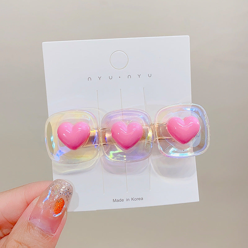 Kid Girl Heart Hair Clip Duck Clip Headpiece Hair Accessory Headwear