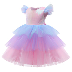 Kid Girl Princess Gauze Sequins Show Pompous Dresses