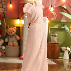 Kid Girl Autumn Winter Bathrobe Flannel Gown Nightwear Pajamas