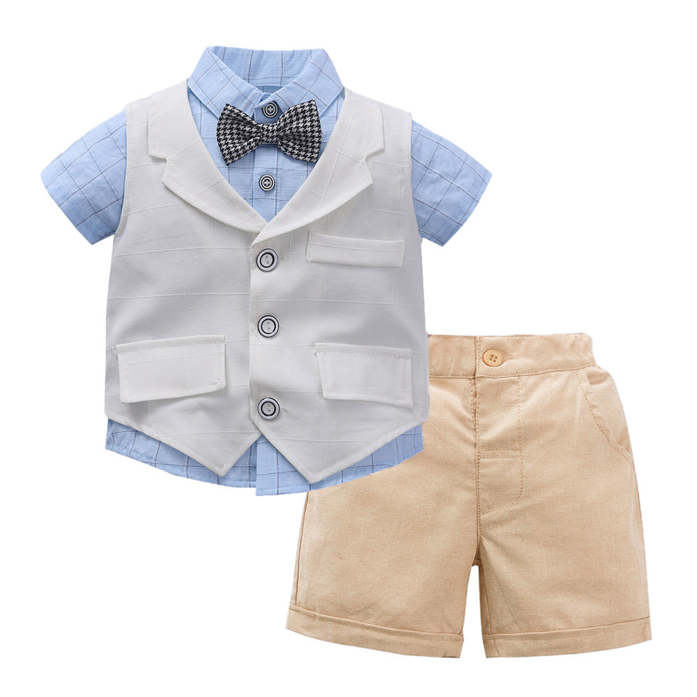 Kid Baby Boy Gentleman Short Seeve Sets 2 Pcs