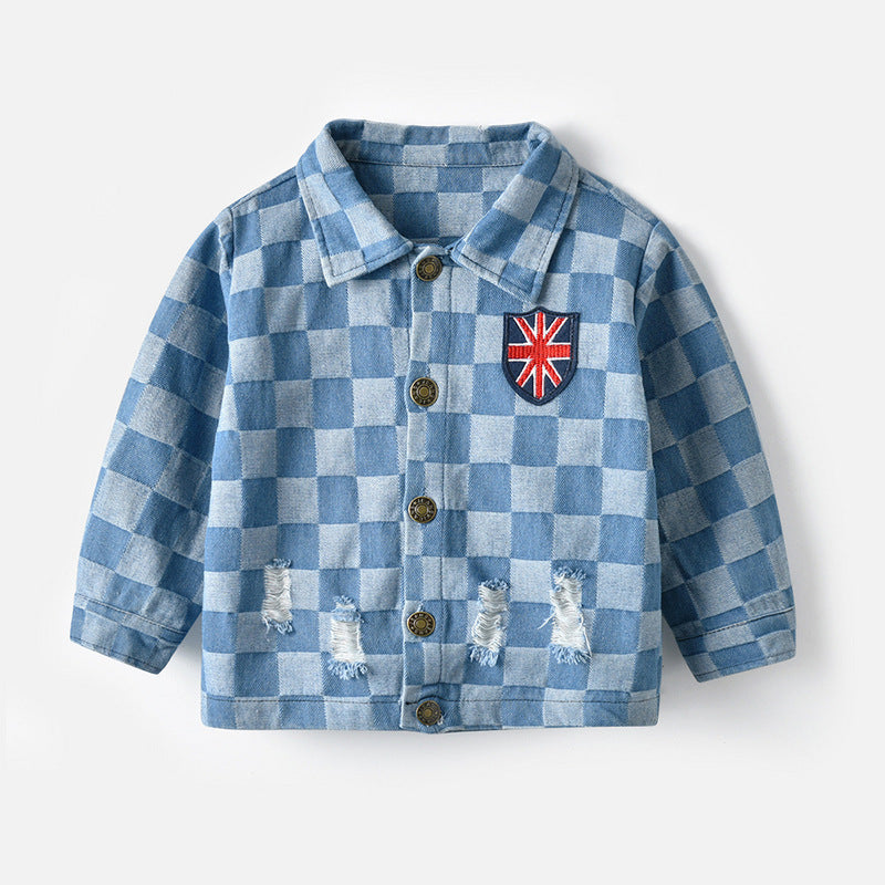 Kid Baby Boy Cowboy Coat Spring Neuter Long Sleeve Leisure Coats