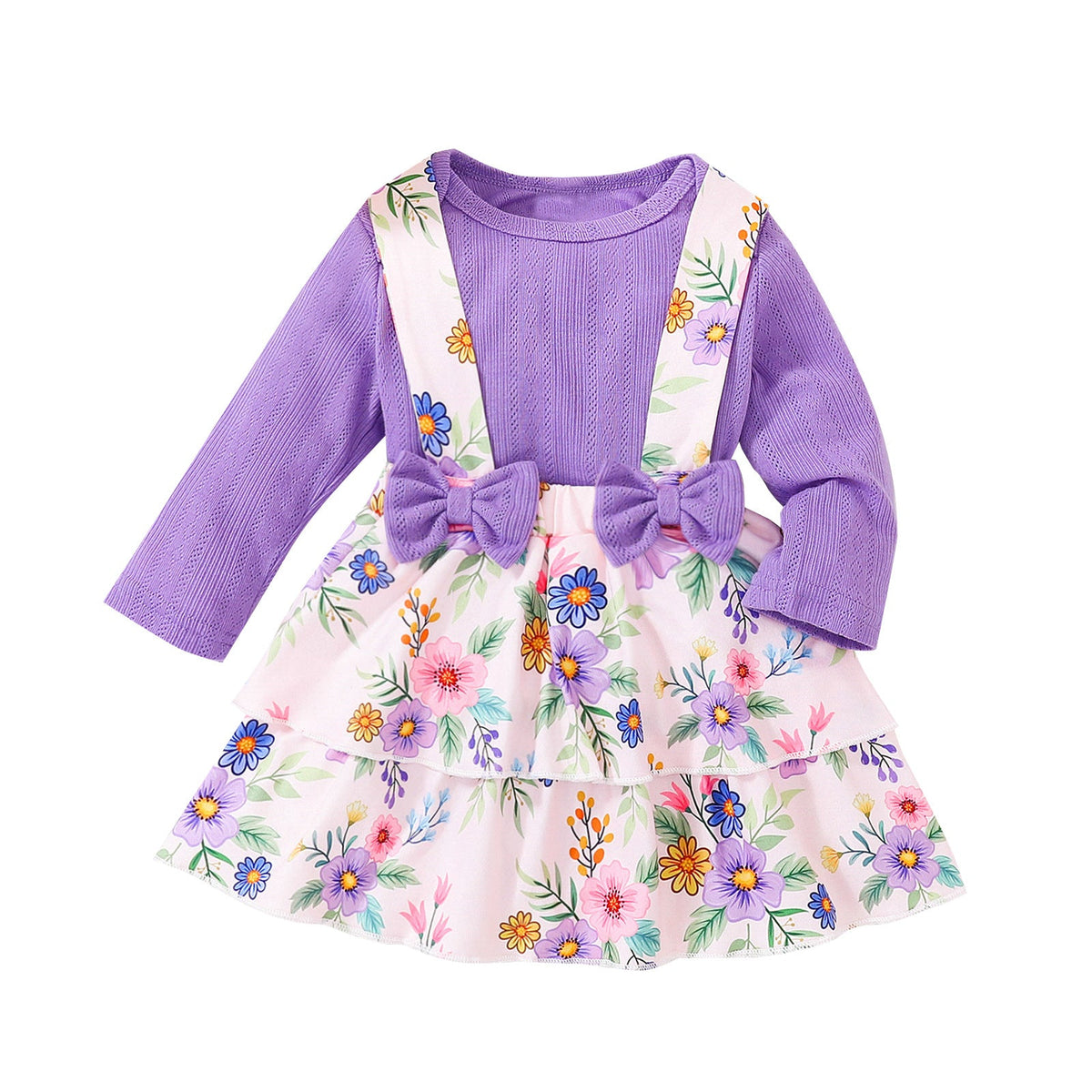 Baby Girl Autumn Korean Wrap Fart Suits 2 Pcs Sets