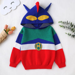 Kid Baby Boy Cartoon Animation Hooded Dynamic Superman Sweater