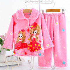 Kid Baby Boy Girl Flannel Pajamas Home Pajamas