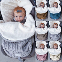 Baby Fleece Sleeping Thickened Knit Warm Wool Trolley Pajamas