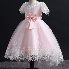 Kid Girl Princess Dress Lace Bow Wedding Dresses