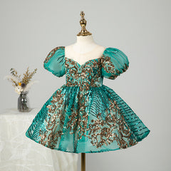 Kid Girl Peng Birthday Host Princess Piano Performance Dress