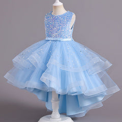 Kid Girl Princess Sleeveless Tail Flower Wedding Fluffy Dresses