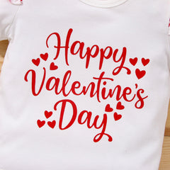 Valentine's Day Baby Girl Strap Suits 2 Pcs Set