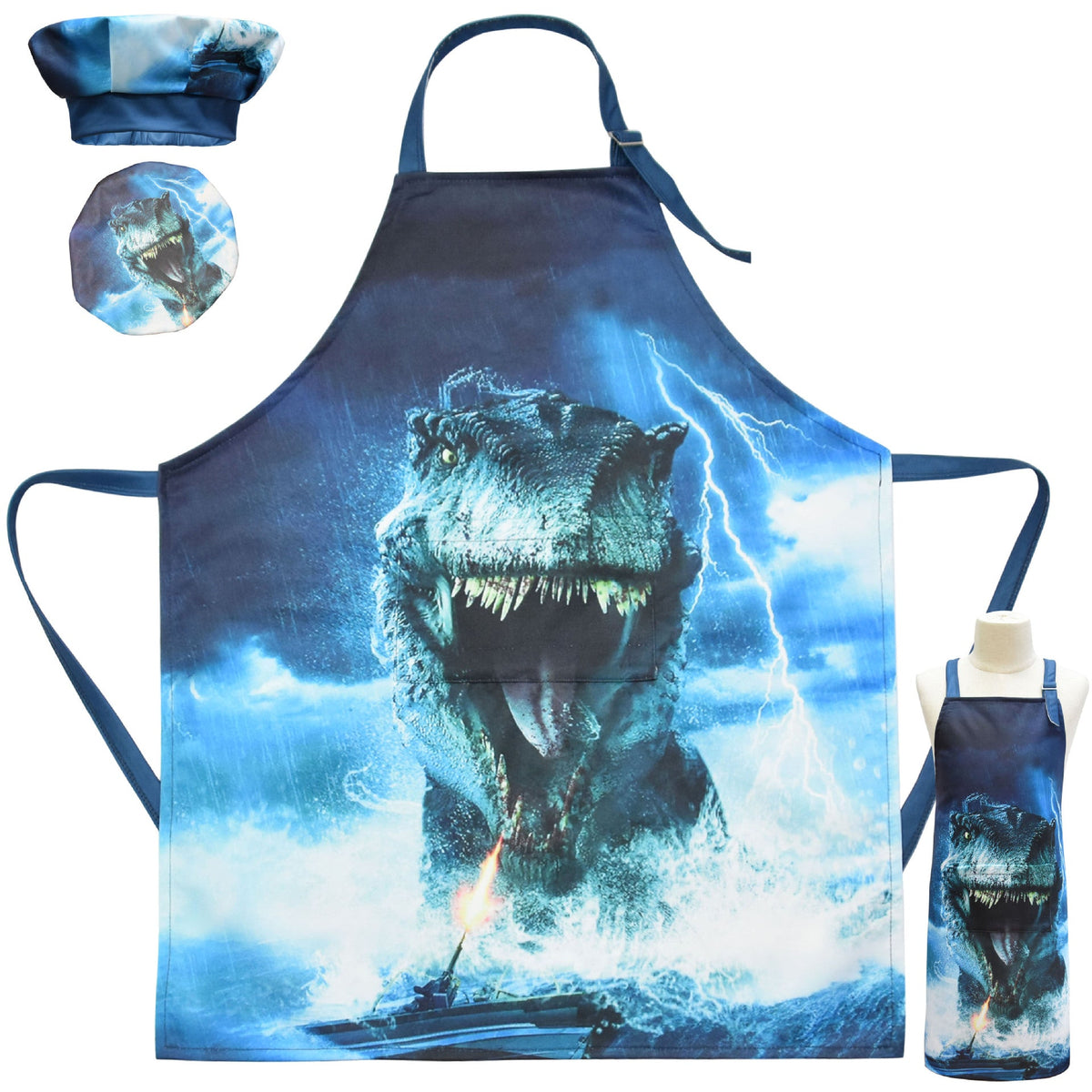 Kid Dinosaur Print Dirt-proof Cooking Chef Bake Drawing Apron