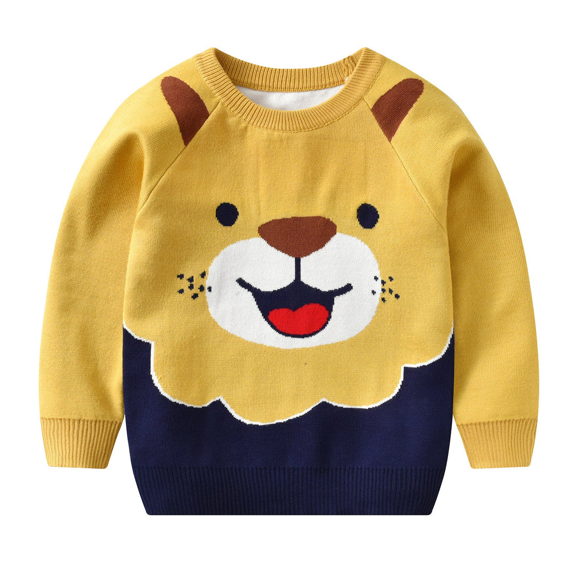 Kid Baby Boy Girl Cartoon Round Neck Double Layer Sweaters
