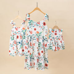Family Matching Mother Daughter Strap Style Dress