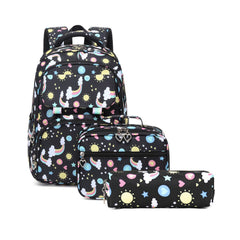 Kid Backpack Cartoon Printed Primary Secondary Schoolbag Two-piece
