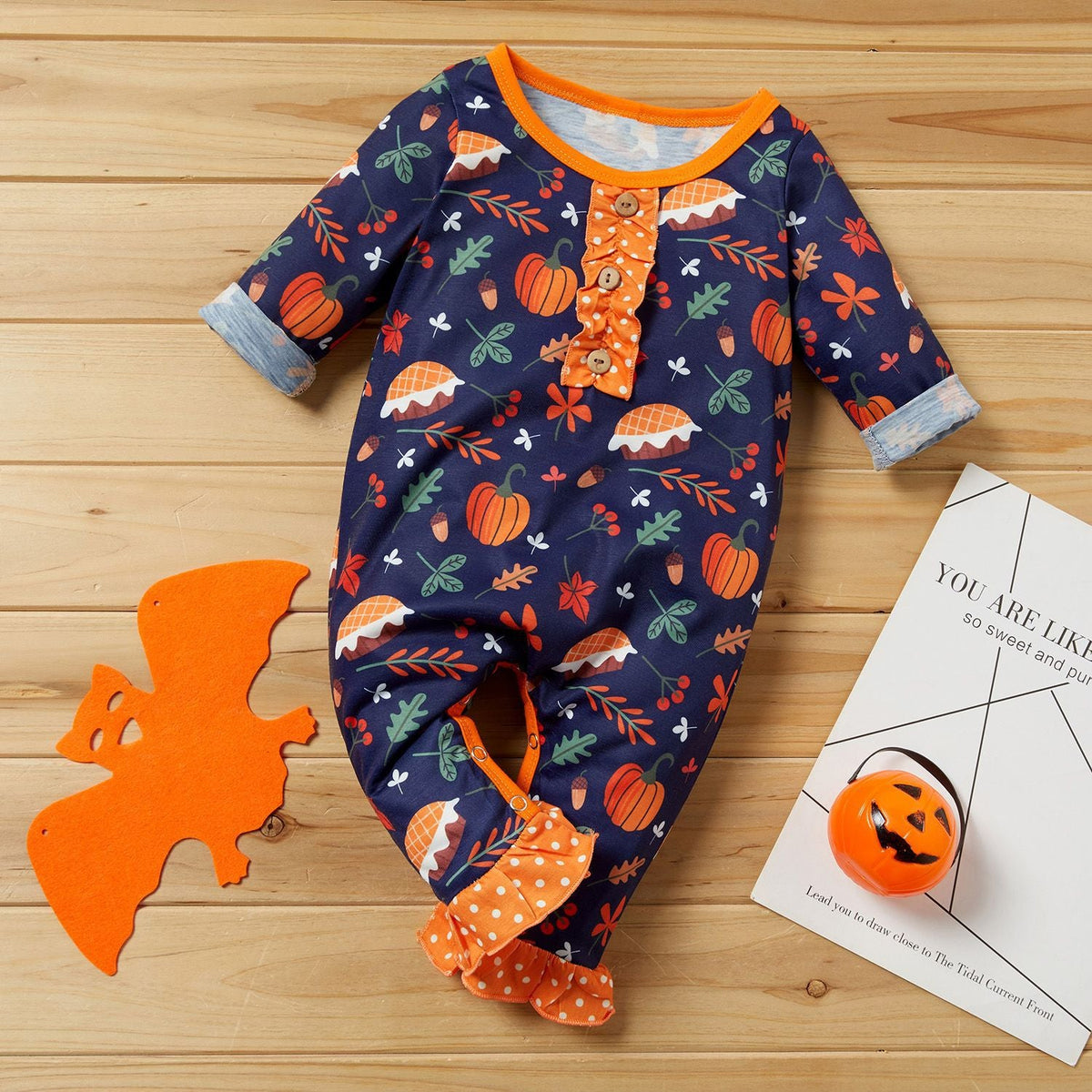 0-12M Baby Long Climbing Newborn Halloween Autumn Winter Rompers