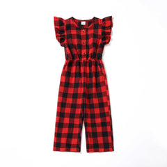 Family Matching Parent-child Spliced Plaid Christmas Dresses