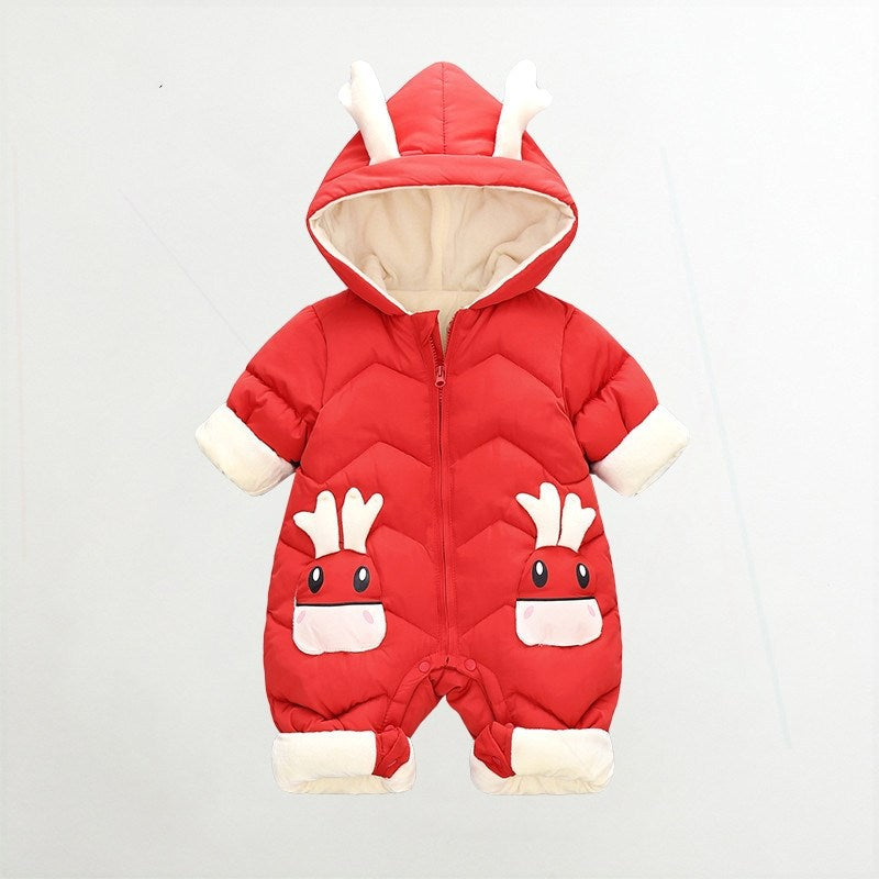 Baby First Full Moon Plush Down Cotton Rompers