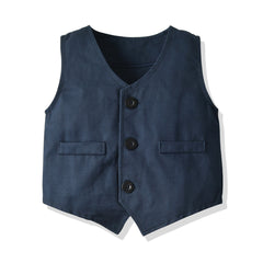 Kid Baby Boy Long-sleeved Striped Gentleman Suits 4 Pcs Sets