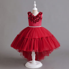 Kid Girl Sleeveless Gauze Princess Christmas Dresses