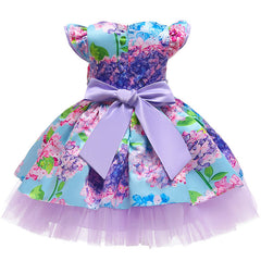 Kid Baby Boy Embroidered Ball Pattern Christmas Fluffy Flower Dress